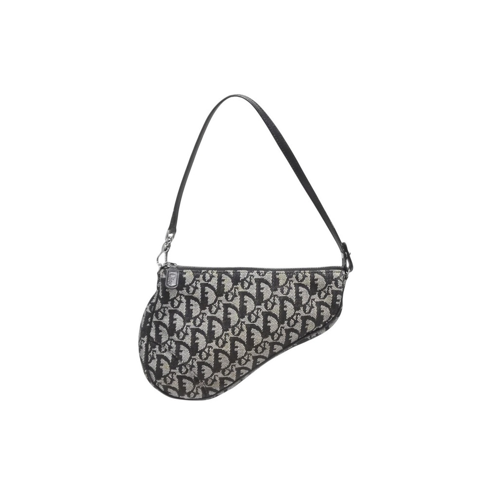 Dior CHRISTIAN Trotter Blue Saddle Bag One Navy Shoulder Hobo Bag - Picture 2 of 9